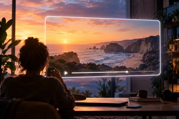 Umriss eines Videoplayers als Symbol für eine fertige Veröffentlichung