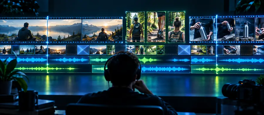 Zeitleiste für den Videoschnitt mit Filmmaterial vor einer gezielten Sichtung